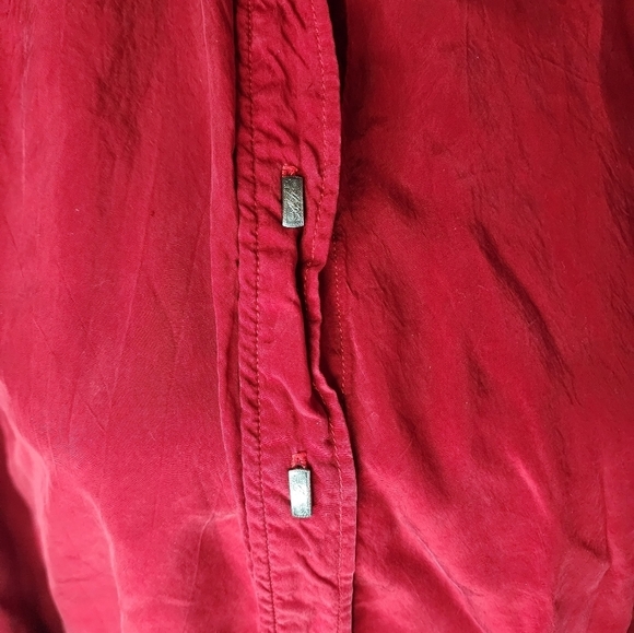 Vintage Longhorn Western Red Silk Shirt Size Small - Picture 2 of 6